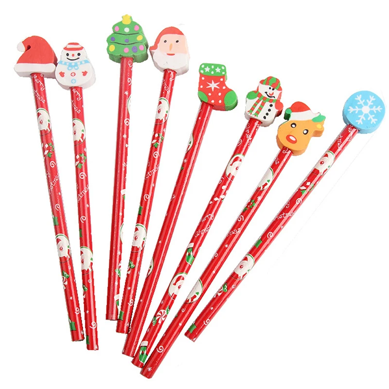 

1 шт. Рождественский карандаш HB с ластиком, набор канцелярских принадлежностей, креативные Мультяшные Детские Рождественские школьные принадлежности, рождественский подарок