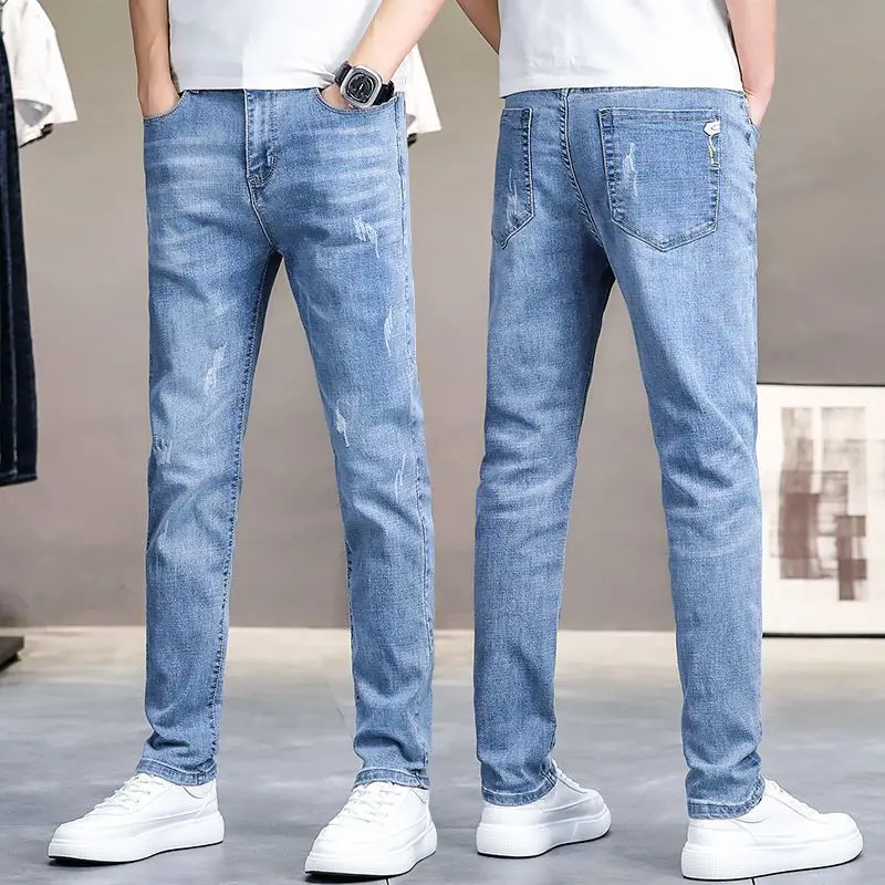 New Spring and Autumn Luxury Men's Spring and Autumn Jeans Solid Designer Casual Loose Thin Light-colored Straight-leg Jeans
New Spring and Autumn Luxury Men's Spring and Autumn Jeans Solid Designer Casual Loose Thin Light-colored Straight-leg Jeans