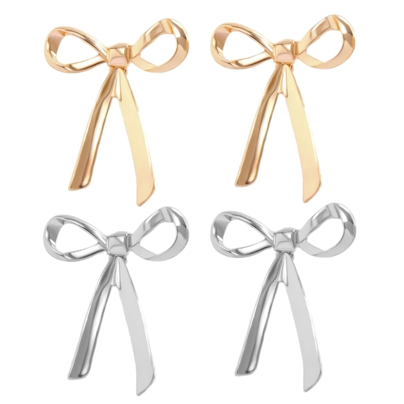 

Fashionable Gold/Silver Bowknot Earings Elegant Bowknot Earrings Adornment Sparkling Ear Studs Ear Rings Charm for Dropship
