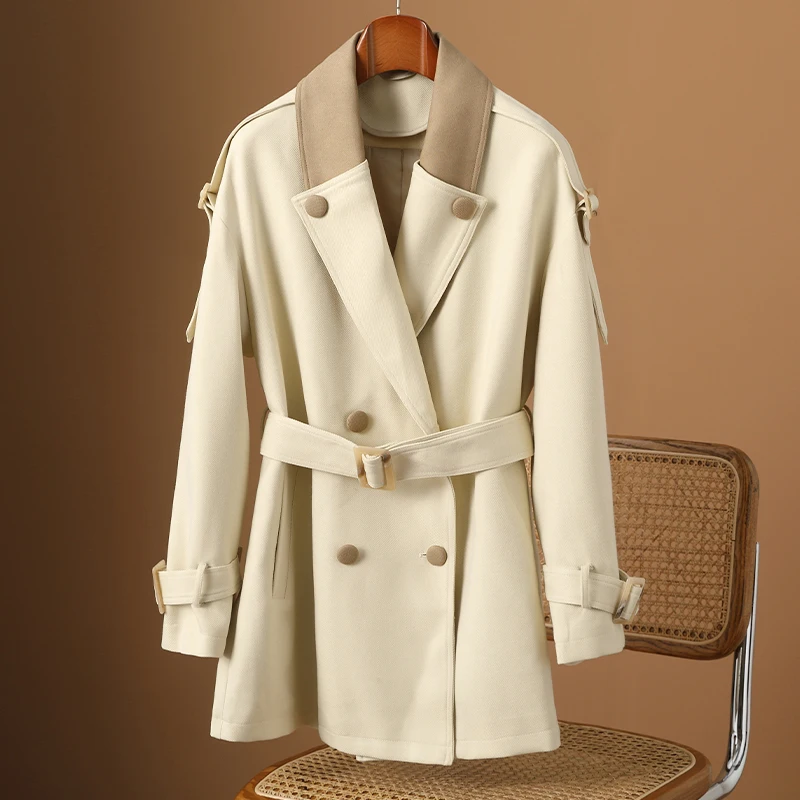 High grade off-white work attire trench coat for women's autumn 2023 new European mid length temperament double breasted coat
High grade off-white work attire trench coat for women's autumn 2023 new European mid length temperament double breasted coat