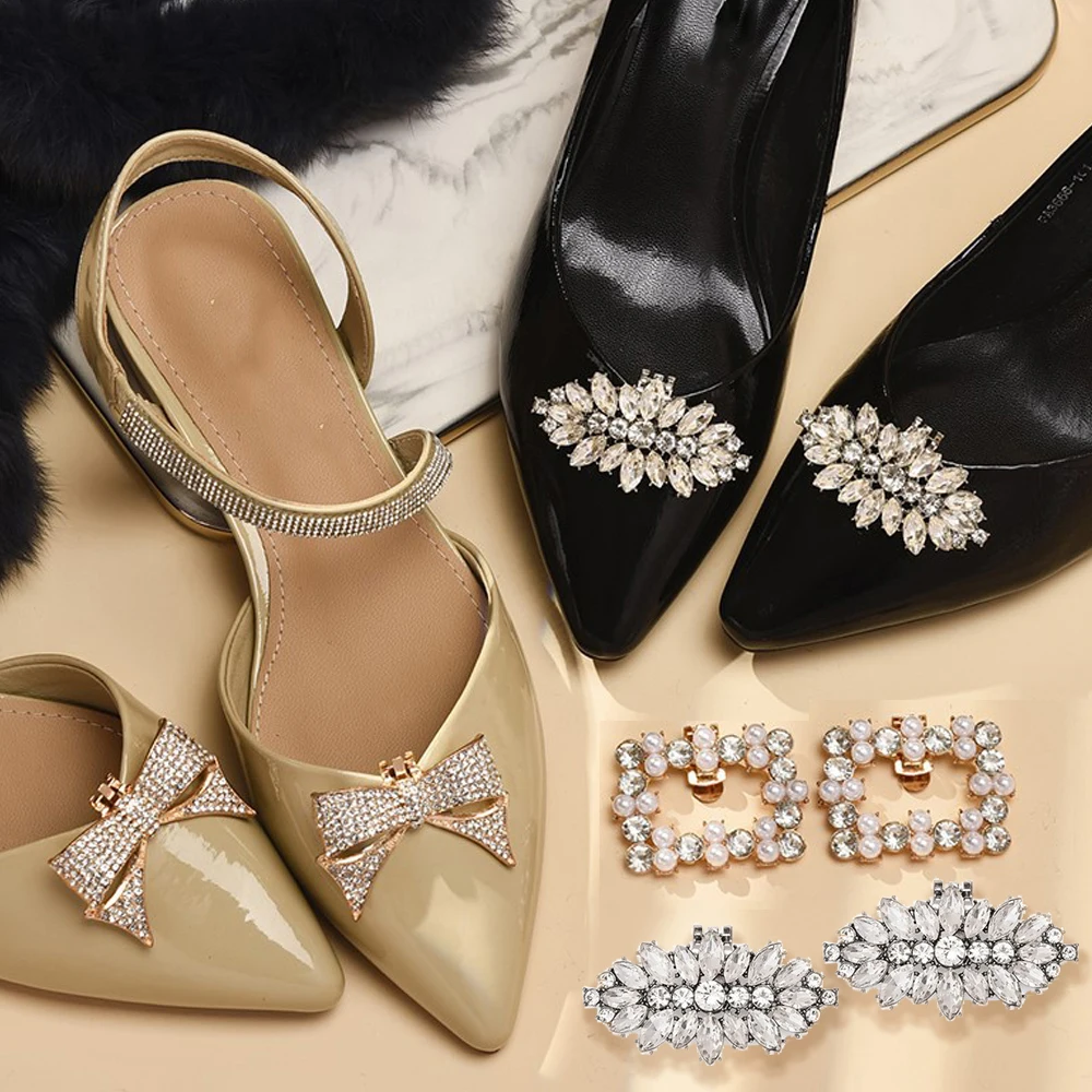 Shiny Decorative Clips Shoe Decorations Pearl Rhinestone Square Clamp Shoe Clip Charm Buckle For Lady High Heel Wedding Bride
Shiny Decorative Clips Shoe Decorations Pearl Rhinestone Square Clamp Shoe Clip Charm Buckle For Lady High Heel Wedding Bride