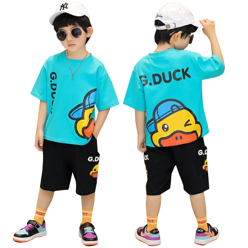 Boys Children Cotton Top Tee Short Sleeve T Shirt+Short 2Pcs Set Cartoon Duck Print Set 4 6 8 10 12 14 Years
Boys Children Cotton Top Tee Short Sleeve T Shirt+Short 2Pcs Set Cartoon Duck Print Set 4 6 8 10 12 14 Years
