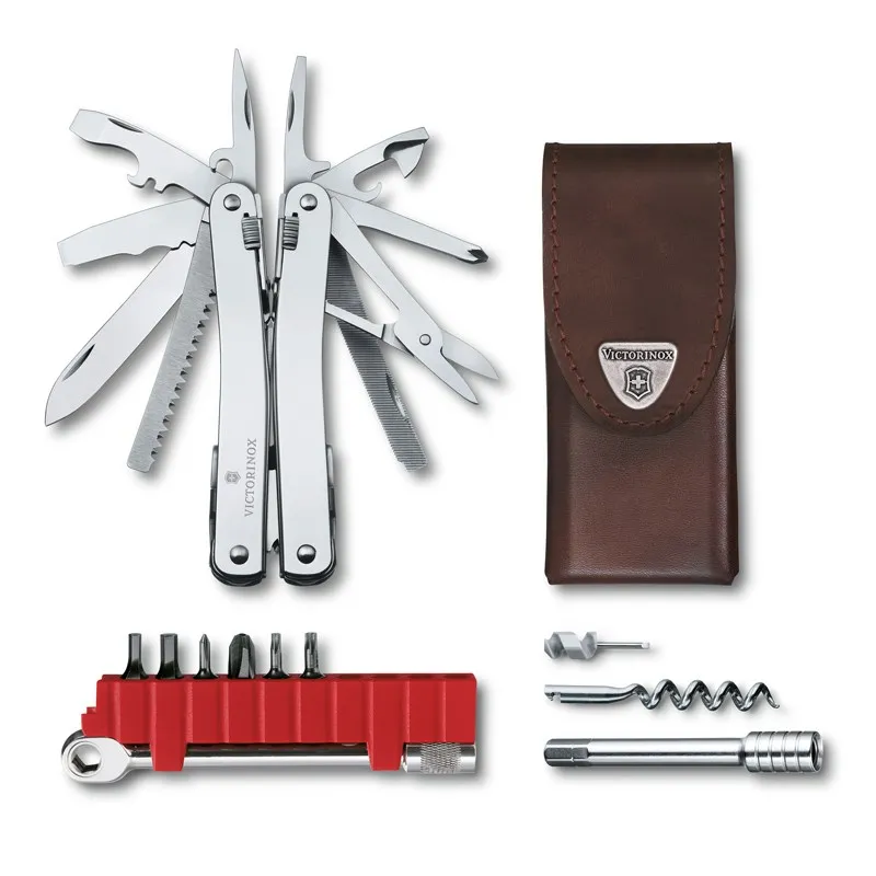 Мультитул VICTORINOX SwissTool Spirit X Plus Ratchet 105 мм 36 функций в кожаном чехле | Инструменты