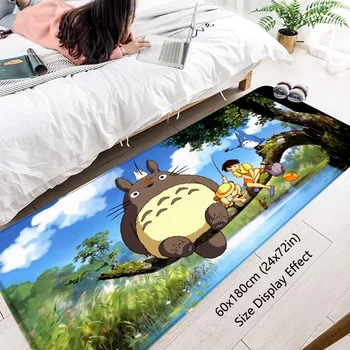 귀여운 토토로 웰컴 카펫 도어 매트, 거실 욕실 매트, 주방 복도 바닥 발 러그, 자동차 부츠 러그, 애완 동물 매트, 웨딩 홈 장식 상품 이미지