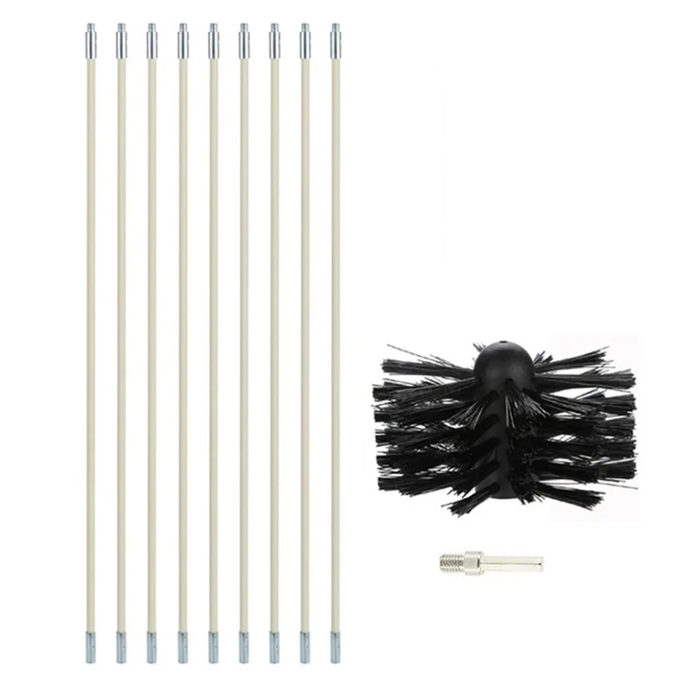 Chimney Cleaning Brush Kit Duct Vent 9pcs Rods With Nylon Brush Heads Chimney Cleaner Sweep Rotary Bar For Fireplace Dryer Vent
Chimney Cleaning Brush Kit Duct Vent 9pcs Rods With Nylon Brush Heads Chimney Cleaner Sweep Rotary Bar For Fireplace Dryer Vent
