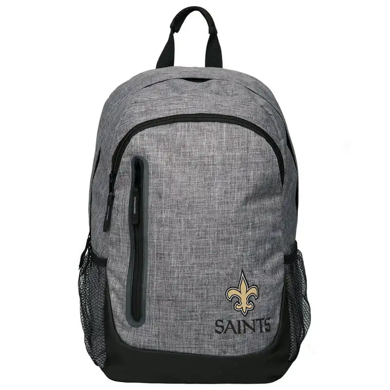 

Heather Grey Bold Color Backpack, New Orleans Saints Cooler bag Camping storage Clear bag stadium approved Hiking bag термо