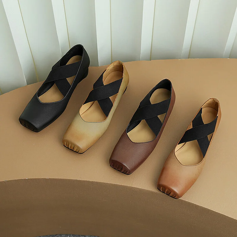 Ochanmeb Retro Natural Genuine Leather Ballet Flats Shoes Women Square Toe Handmade Cross Elastic Band Vintage Ballerina Shoe 42
Ochanmeb Retro Natural Genuine Leather Ballet Flats Shoes Women Square Toe Handmade Cross Elastic Band Vintage Ballerina Shoe 42