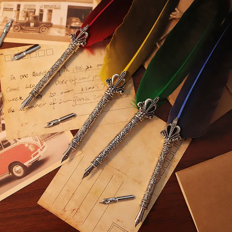 1 Set Multicolor Retro Quill Dip Pen Turkey Feather Pen Quill Oblique + 5 Nibs Pen Set Gift Writing Tools Office School Supplies
1 Set Multicolor Retro Quill Dip Pen Turkey Feather Pen Quill Oblique + 5 Nibs Pen Set Gift Writing Tools Office School Supplies