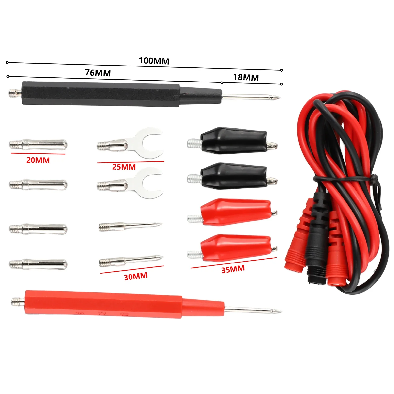Multimeter Probe Test Leads Kit Multi-functional Needle Tip Test Lead Tester Lead Probe 1000V Flexible Combination Cable
Multimeter Probe Test Leads Kit Multi-functional Needle Tip Test Lead Tester Lead Probe 1000V Flexible Combination Cable