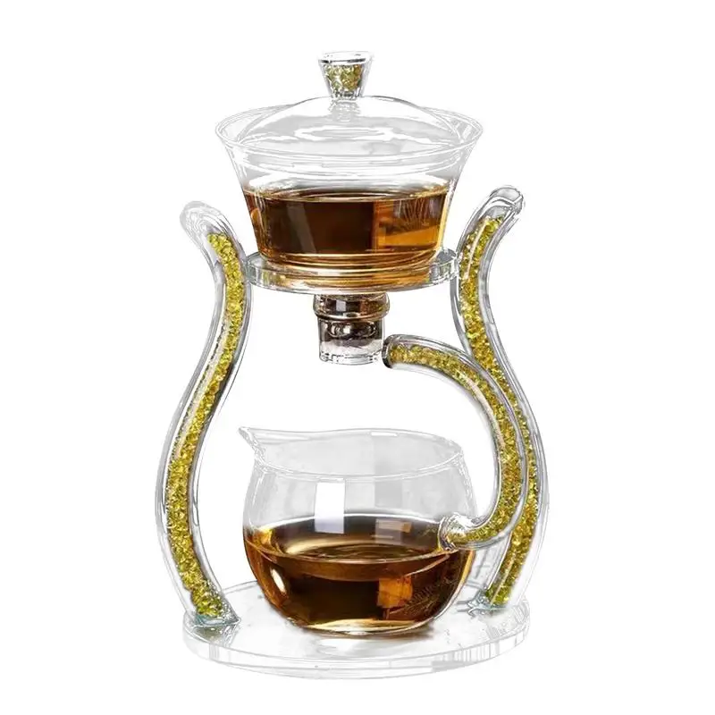 

Стеклянный чайник с магнитным шариком, полуавтоматические чайники с инфузером, стеклянный чайник С Магнитным потоком воды для кофе, листьев россыпью