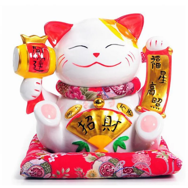 

9 inch large ceramic luy luy cat money piggy bank opened to Home Furnishing wedding gift ornaments