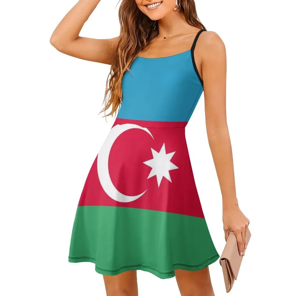 Flag of Azerbaijan Women's Sling Dress Funny Novelty Strappy Dress Top Quality Exotic Woman's Dress Cocktails
Flag of Azerbaijan Women's Sling Dress Funny Novelty Strappy Dress Top Quality Exotic Woman's Dress Cocktails