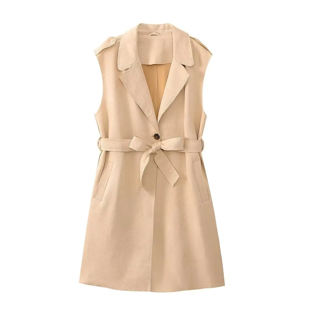 Women New Fashion Suede texture effect Long style Single Breasted Casual Vest Vintage Side Pockets Female Waistcoat Chic Tops
Women New Fashion Suede texture effect Long style Single Breasted Casual Vest Vintage Side Pockets Female Waistcoat Chic Tops