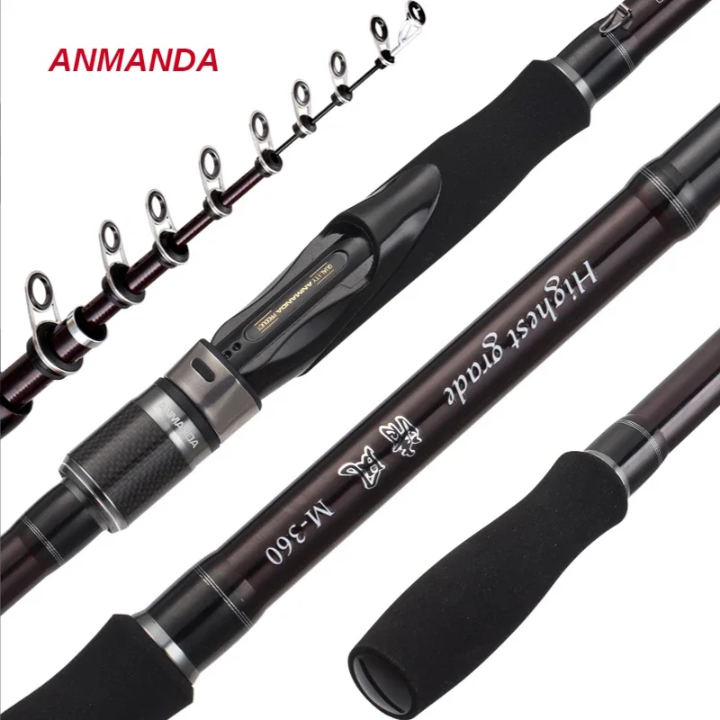 

Anmanda-Rock Fishing Rod Telescopic Fishing Rod Sea Fishing Rod Carbon Ultra Light Ultra Hard Large Guide Ring 3.9m 4.5m