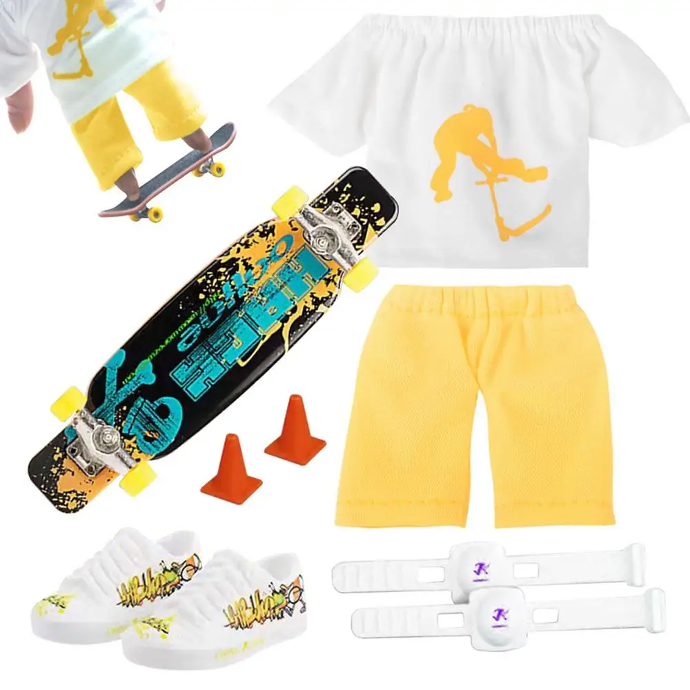 Mini Finger Scooter Set Mini Finger Skateboard with Pants and Shoes Halloween Party Favor Kids' Birthday Gift Game Toys
Mini Finger Scooter Set Mini Finger Skateboard with Pants and Shoes Halloween Party Favor Kids' Birthday Gift Game Toys
