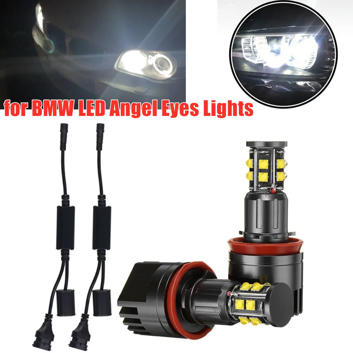 

2Pc 120W H8 LED Angel Eyes Fog Light Halo Ring Headlight Canbus for BMW E60 E61 E63 X5 E70 X6 E71 E90 E91 E92 E93 M3 E89 E82 E87