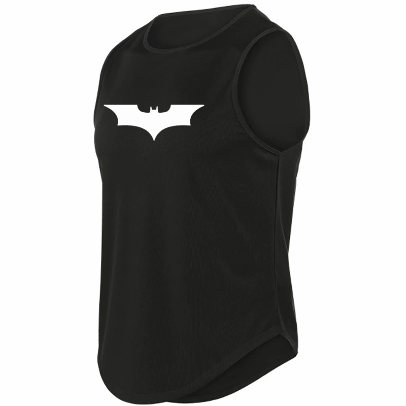 

Mens Gym Clothing Mesh Fitness Singlets Black Bat Print Quick Dry Bodybuilding Tank Top Men Muscle Sleeveless Shirt Sports Vest