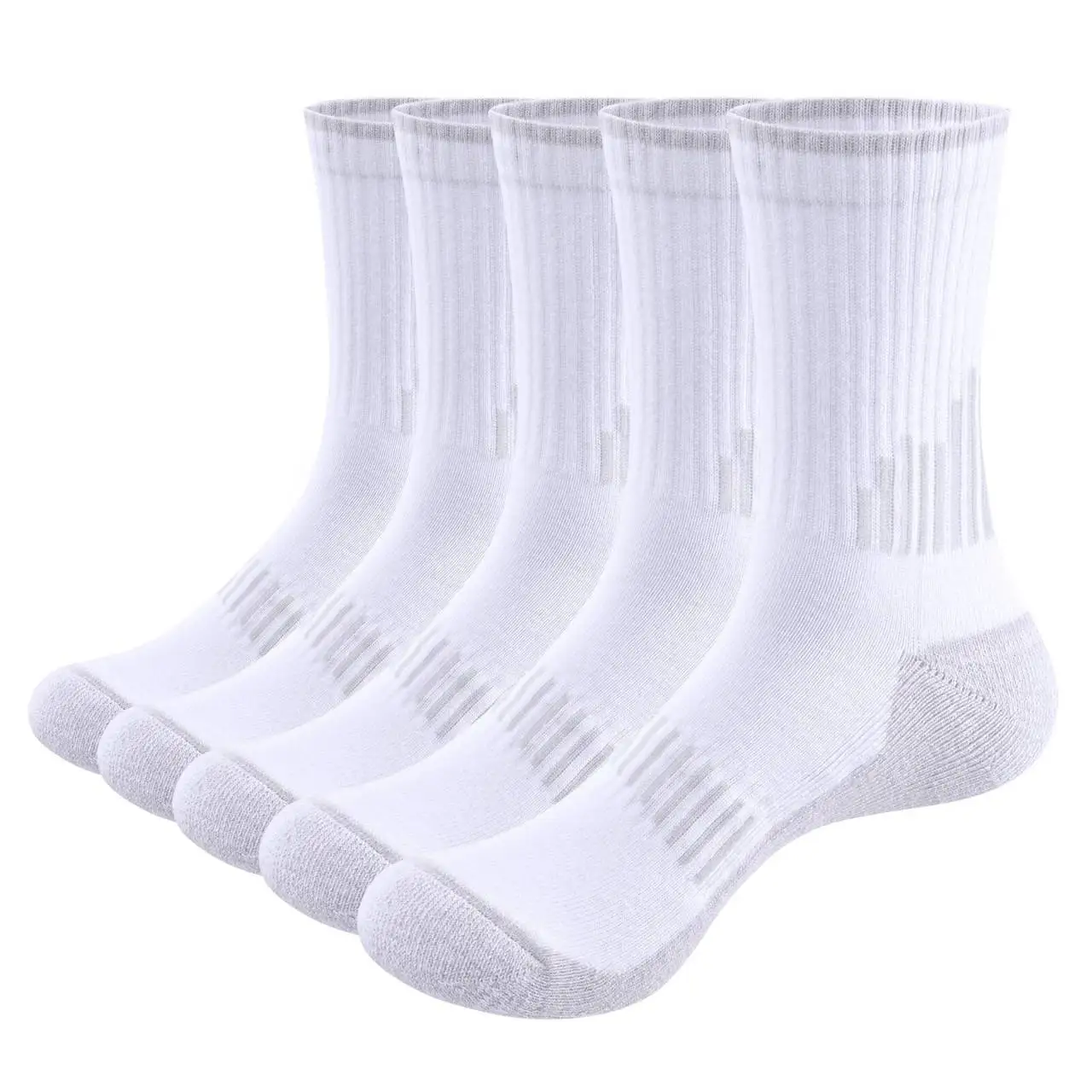 

YUEDGE Women's Moisture Control Crew Socks Everyday Soft Cushioned Athletic Socks Padded Work Boot Socks For Women Size 34-44