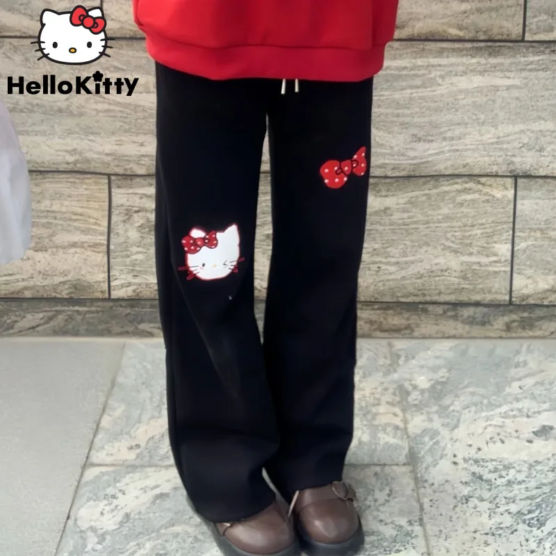 Sanrio Hello Kitty Cute Bow Loose Straight Loose Pants Women Cartoon Kawaii Black Casual Trousers Y2k Spring Japan Style Pants
Sanrio Hello Kitty Cute Bow Loose Straight Loose Pants Women Cartoon Kawaii Black Casual Trousers Y2k Spring Japan Style Pants