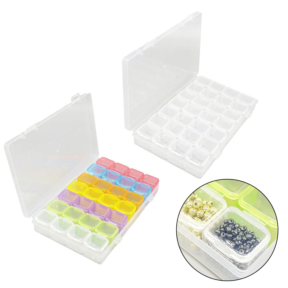 

28 Compartment Plastic Fly Tying Material Box Case Lure Hook Accessories Box Store Fly Baits Fish Hooks Fly Tying Materials