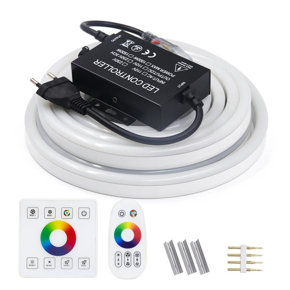 220V 110V RGB Neon LED Strip 5m 10m 15m 30m 100m Flexible Tape SMD 5050 Waterproof Ribbon with Wall Touch Remote Controller
220V 110V RGB Neon LED Strip 5m 10m 15m 30m 100m Flexible Tape SMD 5050 Waterproof Ribbon with Wall Touch Remote Controller