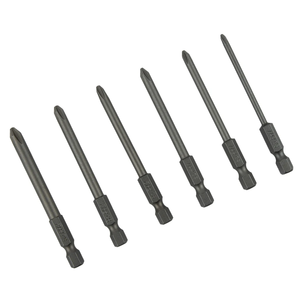 6Pcs/Set 1/4in Shank 75mm Long Alloy Steel Magnetic Hex Cross Head Screwdriver Bit PH1 PH2 Bit Diameter 3.0/4.0/4.5/4.5/5.0/6.0
6Pcs/Set 1/4in Shank 75mm Long Alloy Steel Magnetic Hex Cross Head Screwdriver Bit PH1 PH2 Bit Diameter 3.0/4.0/4.5/4.5/5.0/6.0