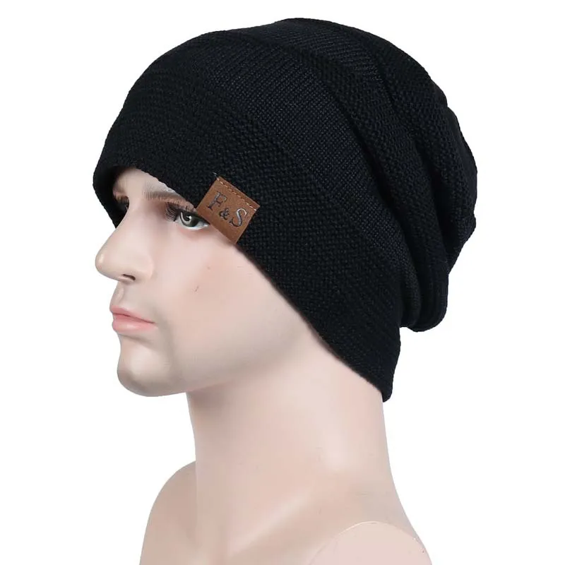 New Unisex Slouchy Winter Hats Add Fur Lined Men And Women Warm Beanie Cap Casual Label Decor Winter Knitted Hats New Unisex Slouchy Winter Hats Add Fur Lined Men And Women Warm Beanie Cap Casual Label Decor Winter Knitted Hats