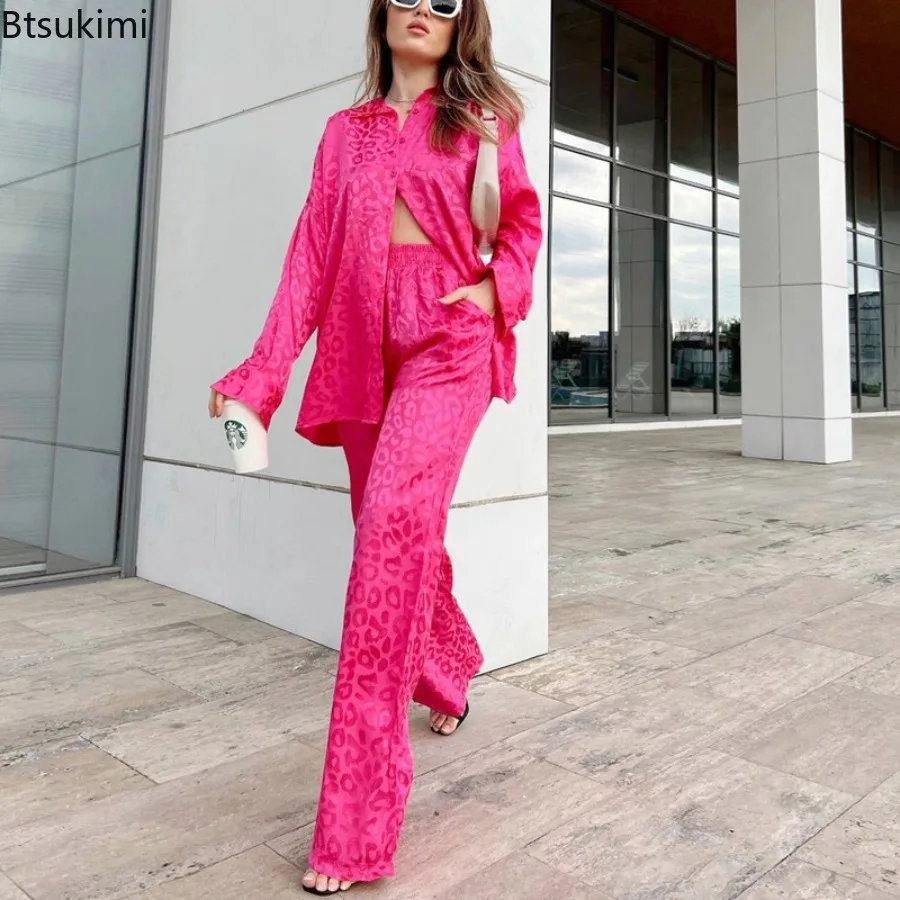 Trend Vintage Leopard Print Women Sets Fashion Single-breasted Lapel Shirt and Wide Leg Pants Suit Elegant Female Casual Outfits
Trend Vintage Leopard Print Women Sets Fashion Single-breasted Lapel Shirt and Wide Leg Pants Suit Elegant Female Casual Outfits
