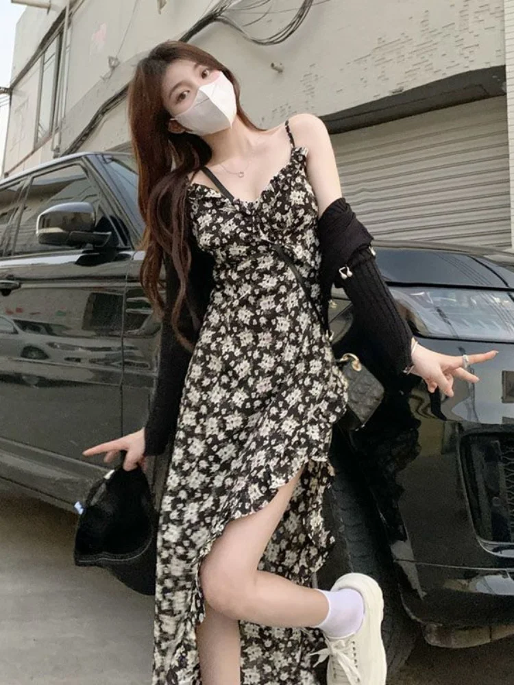 2023 Vestidos De Mujer Beach Style Korean Maxi Dresses Sexy Asymmetry Floral Sling Roba Femme Fashion V Neck Summer Dress
2023 Vestidos De Mujer Beach Style Korean Maxi Dresses Sexy Asymmetry Floral Sling Roba Femme Fashion V Neck Summer Dress