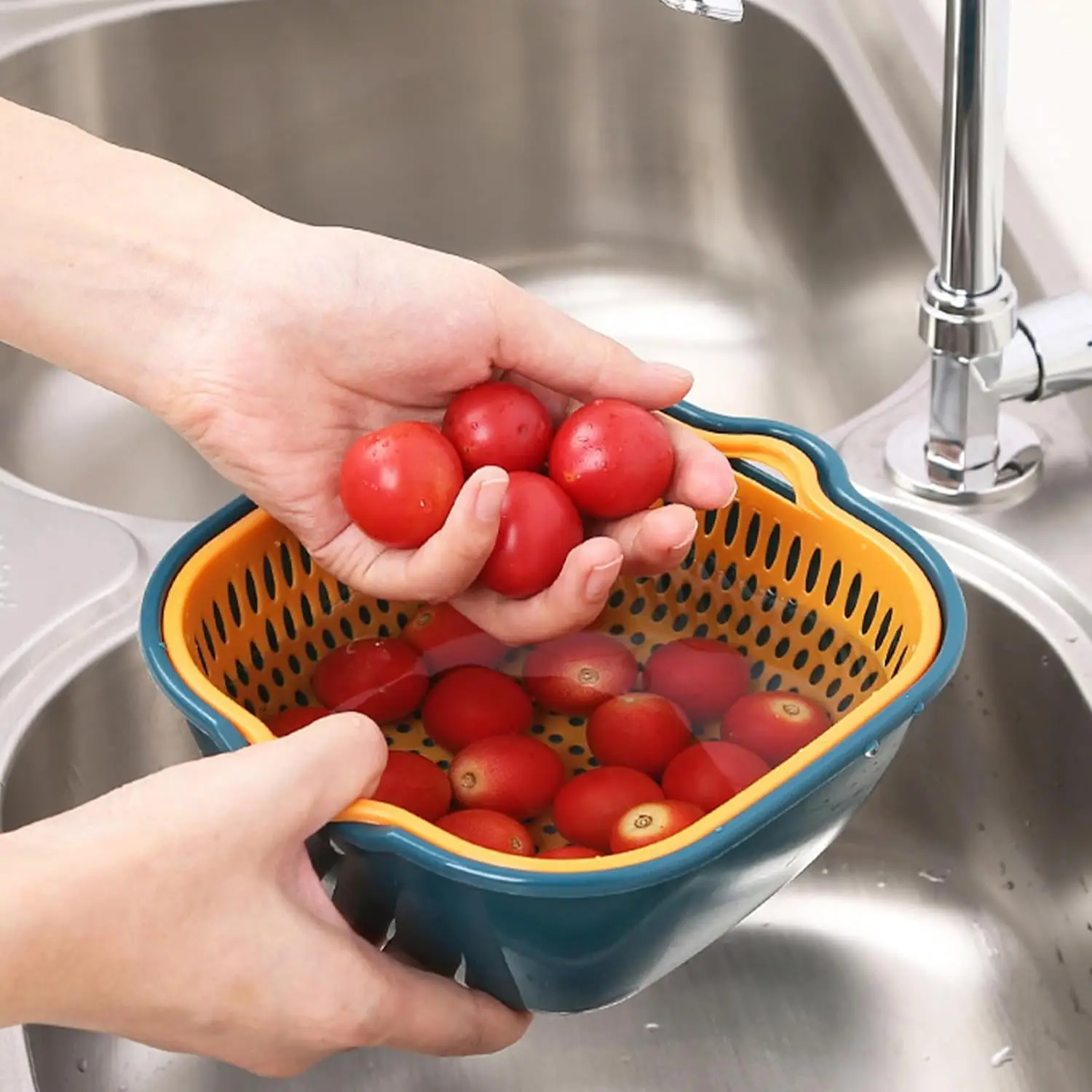 6 Piece Kitchen Colander Set 2 in 1 Colander Double Layer Drain Household Kitchen Sink Living Room Plastic Vegetable Basket
6 Piece Kitchen Colander Set 2 in 1 Colander Double Layer Drain Household Kitchen Sink Living Room Plastic Vegetable Basket