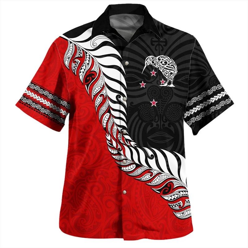 

Harajuku Summer 3D New Zealand Maori Silver Fern Rugby Flag Printing Shirts NZ LEST WE FORGET Graphic Short Shirts Tops Clothing