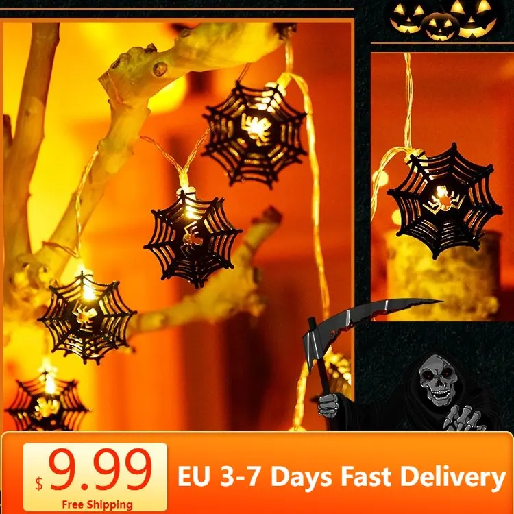 Halloween Decoration String Light 1M Spider Wed Battery-operated Child Room Light Garland 8 Mode Remote Control Holiday Lighting
Halloween Decoration String Light 1M Spider Wed Battery-operated Child Room Light Garland 8 Mode Remote Control Holiday Lighting