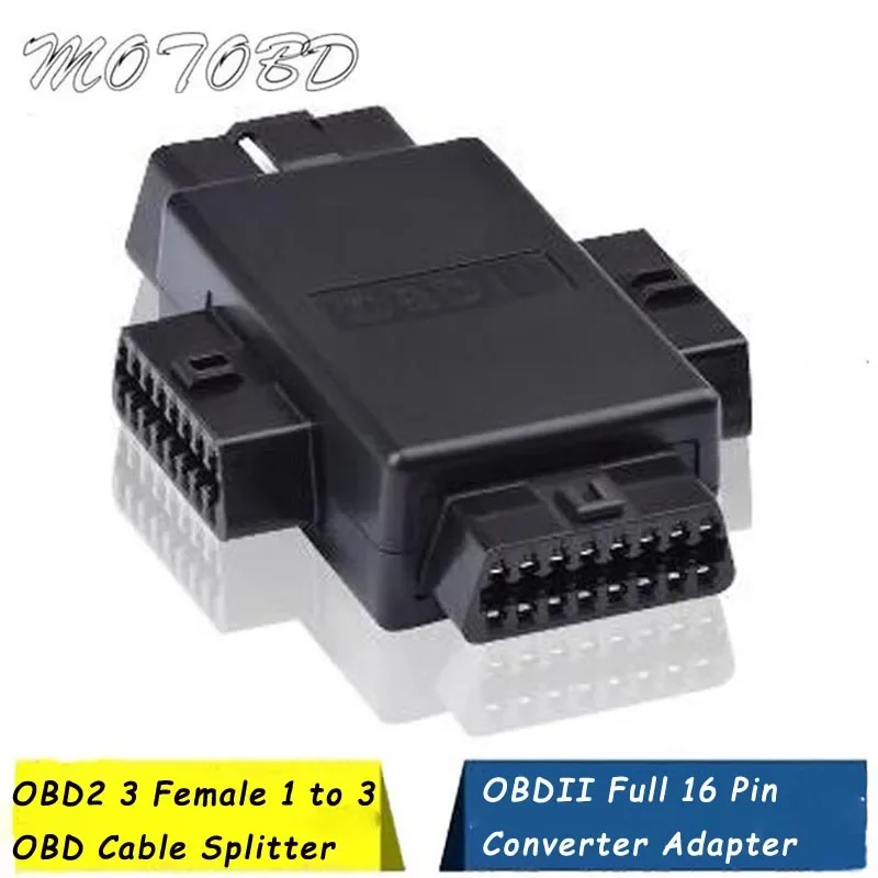 

3 в 1 16 контактов OBD2 автомобильный разъем 1 штекер на 3 гнезда ELM327 Многофункциональный штекер диагностические кабели инструмент автомобильный разъем адаптер