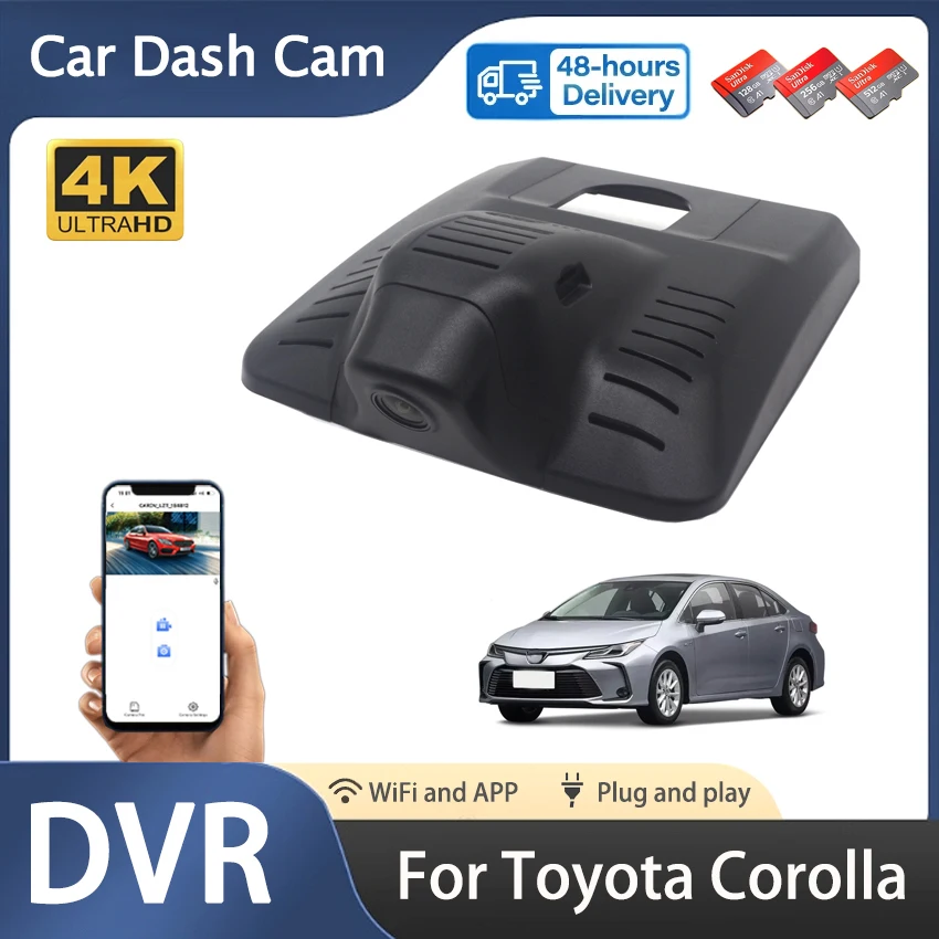 

New! Plug and play 2160P Car DVR Wifi Video Recorder Dash Cam Camera For Toyota Levin Corolla 2019-2023 4K DashCam