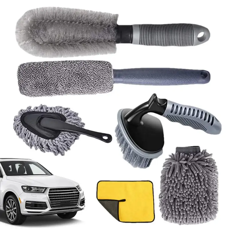 

Car Detailing Kit 6PCS Auto Detail Supplies Tools Car Care & Detailing Kit For Interior Exterior Wheels Car Detailing Supplies