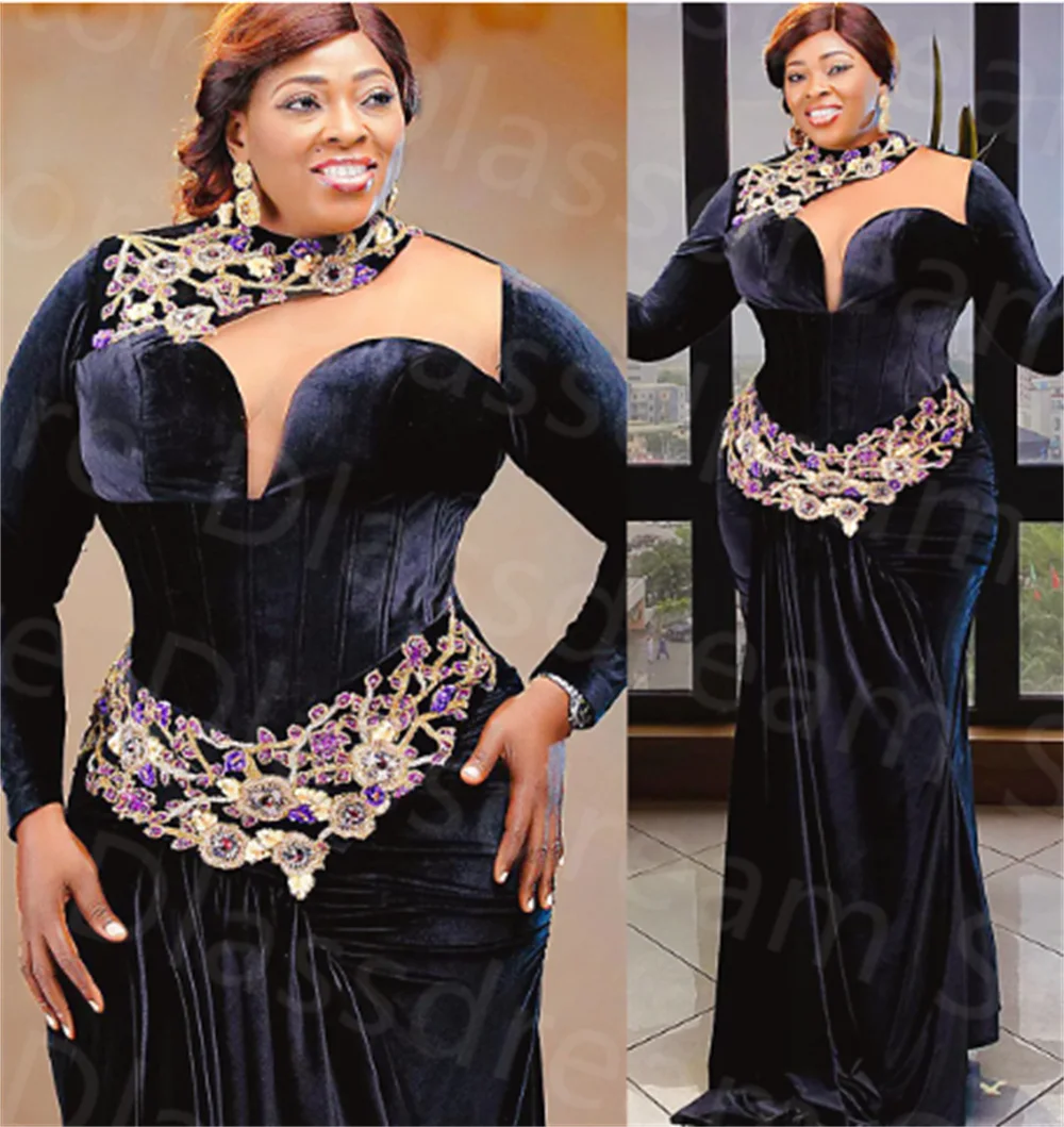 Exquisite Arabic Aso Ebi Black Mermaid Velvet Prom Dresses Lace Beaded Crystals Evening Party Dresses Vestidos De Fiesta 2024
Exquisite Arabic Aso Ebi Black Mermaid Velvet Prom Dresses Lace Beaded Crystals Evening Party Dresses Vestidos De Fiesta 2024