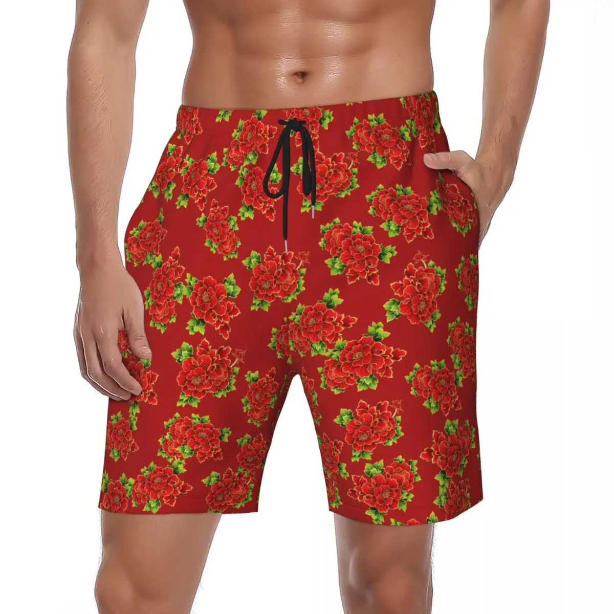 

Шорты спортивные North Y2K мужские, быстросохнущие спортивные пляжные короткие штаны с большими цветами, в стиле ретро, для празднования летом, большие размеры