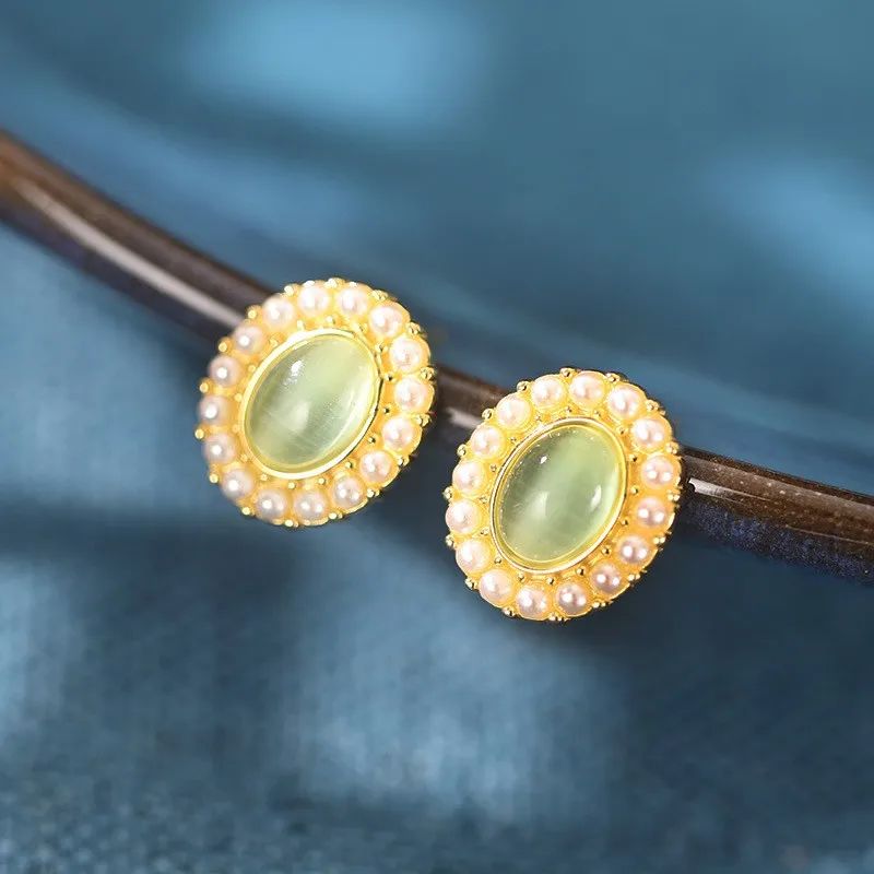 ES547 ZFSILVER 925 Silver Korean Fashion Trendy Fresh Elegant Luxury Green Opal Oval Earrings Jewelry Women Match-all Girls Gift
ES547 ZFSILVER 925 Silver Korean Fashion Trendy Fresh Elegant Luxury Green Opal Oval Earrings Jewelry Women Match-all Girls Gift