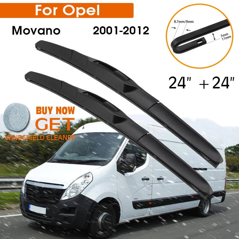 Car Wiper Blade For Opel Movano 2001-2012 Windshield Rubber Silicon Refill Front Window Wiper 24"+24" LHD RHD Auto Accessories
Car Wiper Blade For Opel Movano 2001-2012 Windshield Rubber Silicon Refill Front Window Wiper 24"+24" LHD RHD Auto Accessories