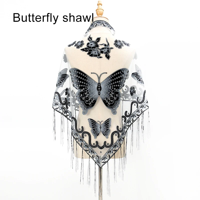 Elegant Butterfly Print Lace Tassel Shawl For Women Triangular Fashion Breathable Scarf Beach Sun Protection Cloak Accessories
Elegant Butterfly Print Lace Tassel Shawl For Women Triangular Fashion Breathable Scarf Beach Sun Protection Cloak Accessories