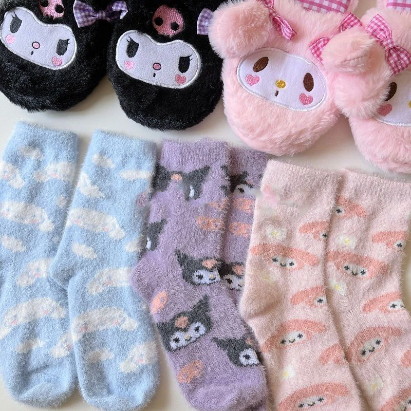 Sanrio Lady`s Socks Mymelody Kuromi Cinnamonroll Autumn Winter Thick Girls Home Socks Postpartum Warm Socks for Cold Protection
Sanrio Lady`s Socks Mymelody Kuromi Cinnamonroll Autumn Winter Thick Girls Home Socks Postpartum Warm Socks for Cold Protection
