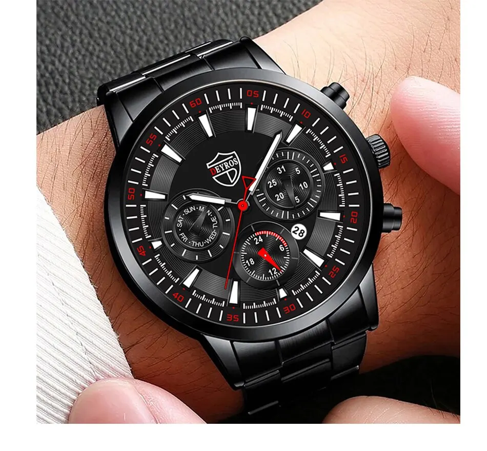 Fashion Men's Watches Business Stainless Steel Quartz Wrist Watch Male Casual Date Luminous Leather Bracelet Clock Fashion Men's Watches Business Stainless Steel Quartz Wrist Watch Male Casual Date Luminous Leather Bracelet Clock
