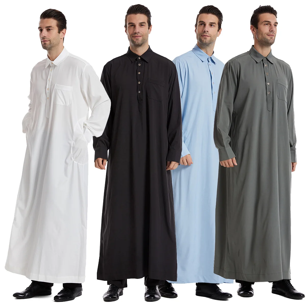 

Eid Muslim Men Jubba Thobe Mens Long Shirt Dress Islamic Ramadan Lapel Robe Saudi Musulman Wear Abaya Caftan Dubai Arab Dress