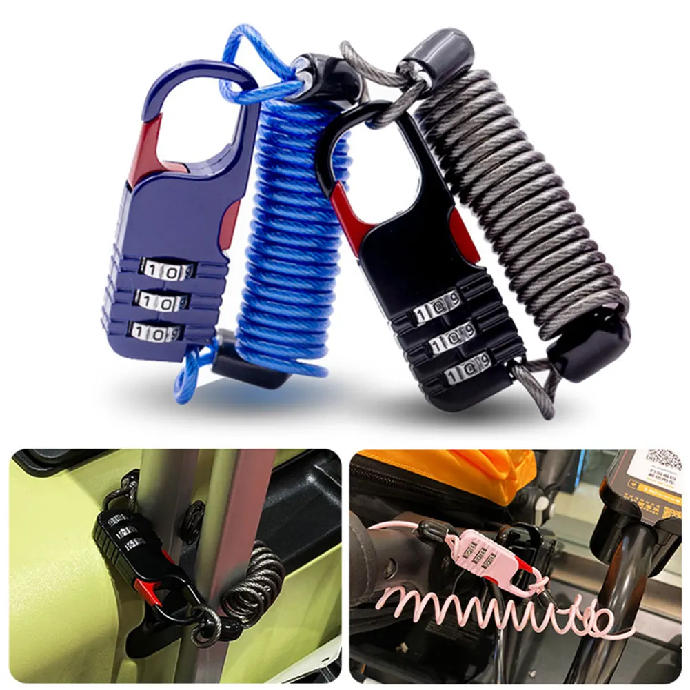 Motorcycle Bicycle Anti-theft Three Digit Password Combination Safety Cable Wire Rope Helmet Lock 60 * 22mm Safety Rope Lock
Motorcycle Bicycle Anti-theft Three Digit Password Combination Safety Cable Wire Rope Helmet Lock 60 * 22mm Safety Rope Lock