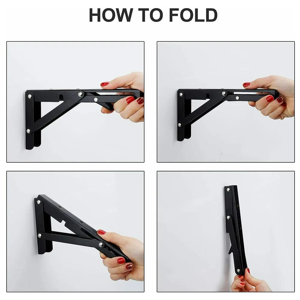 2pcs 200 X 106mm Black Finish Campervan Folding-Bracket Table Shelf For Motorhome Caravan Camper Van Interior Accessories 2pcs 200 X 106mm Black Finish Campervan Folding-Bracket Table Shelf For Motorhome Caravan Camper Van Interior Accessories