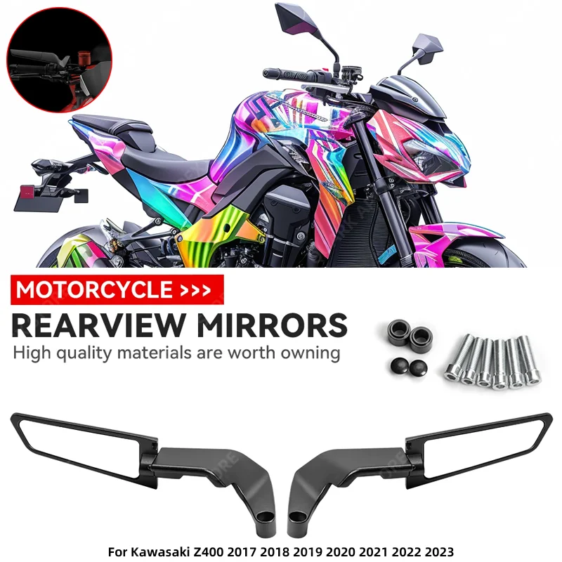 Motorcycle Mirrors Stealth Winglets Mirror Kits Rotate Adjustable Mirrors for Kawasaki Z400 2017 2018 2019 2020 2021 2022 2023
Motorcycle Mirrors Stealth Winglets Mirror Kits Rotate Adjustable Mirrors for Kawasaki Z400 2017 2018 2019 2020 2021 2022 2023