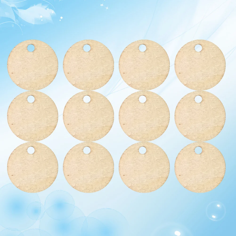 

50Pcs Unfinished Wood Rounds Natural Wooden Slices Craft Wooden Circle Wood Pieces with Hole for DIY Scrapbooking