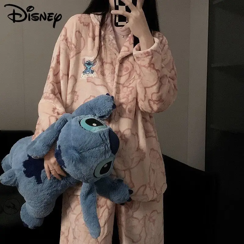 Disney Stitch Soft Plush Home Clothes Couple Cardigan Tops Pants 2 Piece Set Women Men Coral Fleece Pajamas Suit Trend Sleepwear
Disney Stitch Soft Plush Home Clothes Couple Cardigan Tops Pants 2 Piece Set Women Men Coral Fleece Pajamas Suit Trend Sleepwear