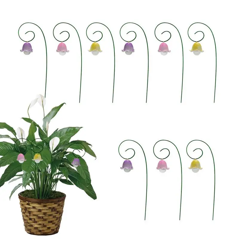 

Orchid Flower Plant Picks 9pcs Miniature Garden Ily Of The Valley Figurines Miniature Floral Picks Colourful Yard Ornaments