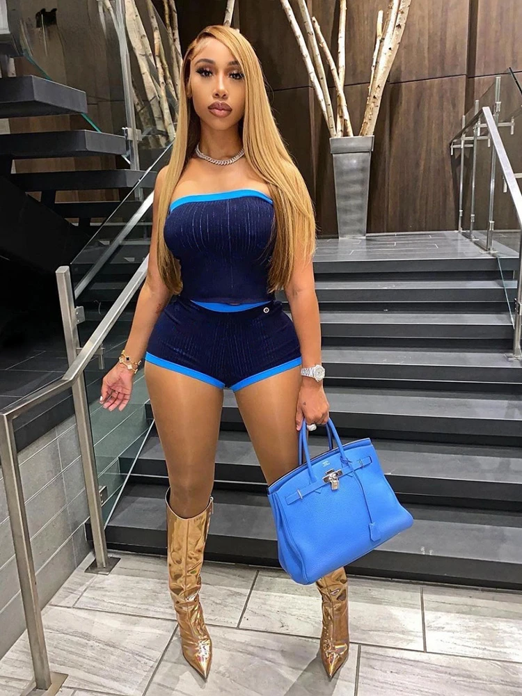 Kliou Concise Fashion Two Piece Set Women Solid Panelled Patchwork Wrapped Chest Tops + High Waist Slim Shorts Female Streetwear
Kliou Concise Fashion Two Piece Set Women Solid Panelled Patchwork Wrapped Chest Tops + High Waist Slim Shorts Female Streetwear